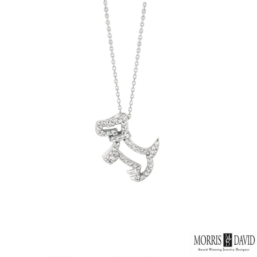 0.25 Carat Natural Diamond Dog Necklace